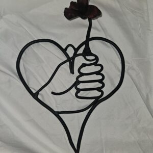 hand holding rose.